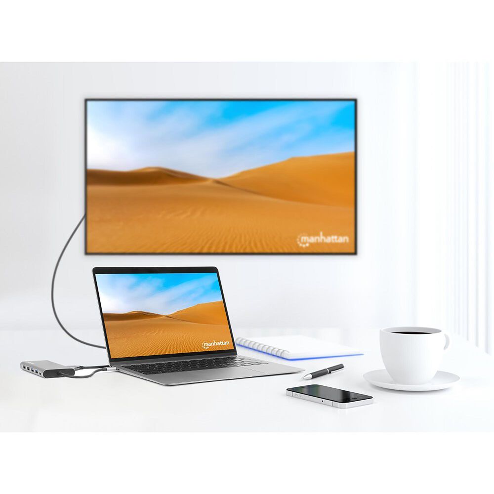 Manhattan 12-1 Triple HDMI  USB-C Docking Station, , large