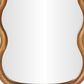 Maple and Jade 47" Wood Abstract Wavy Wall Mirror in Brown, , large