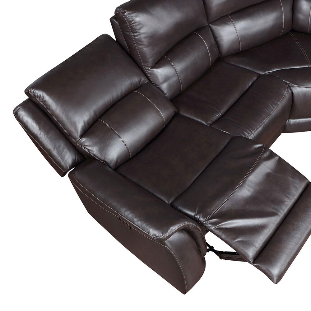 Steve Silver Alexandria 6-Piece Power Reclining Sectional in Chocolate, , large
