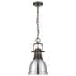 Golden Lighting Duncan 1-Light Small Pendant with Chain and Chrome Shade in Rubbed Bronze, , large