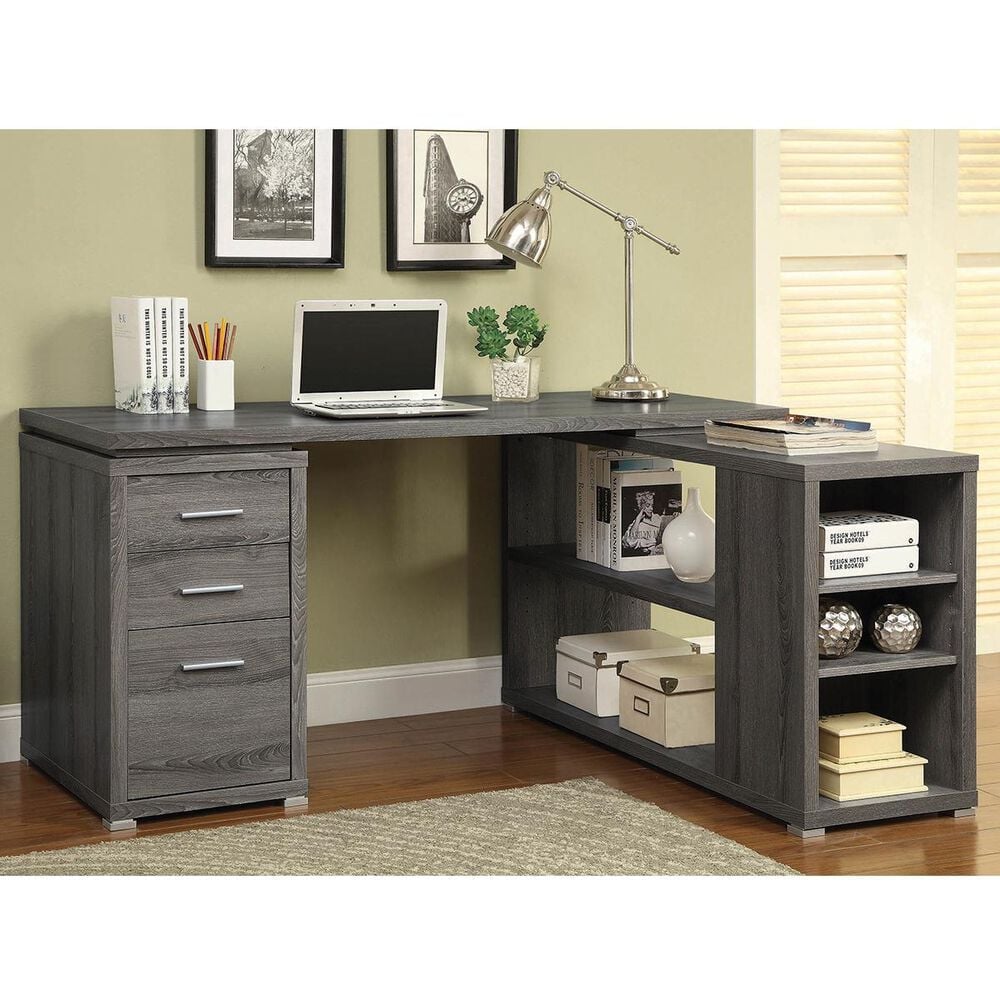 Pacific Landing Yvette Executive Desk in Weathered Grey, , large