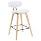 Armen Living Fox Counter Height Stool with White Upholstery in Patterned Oak, , large
