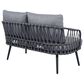 Hearth and Haven 4-Piece Patio Conversation Set with Gray Cushion in Black, , large