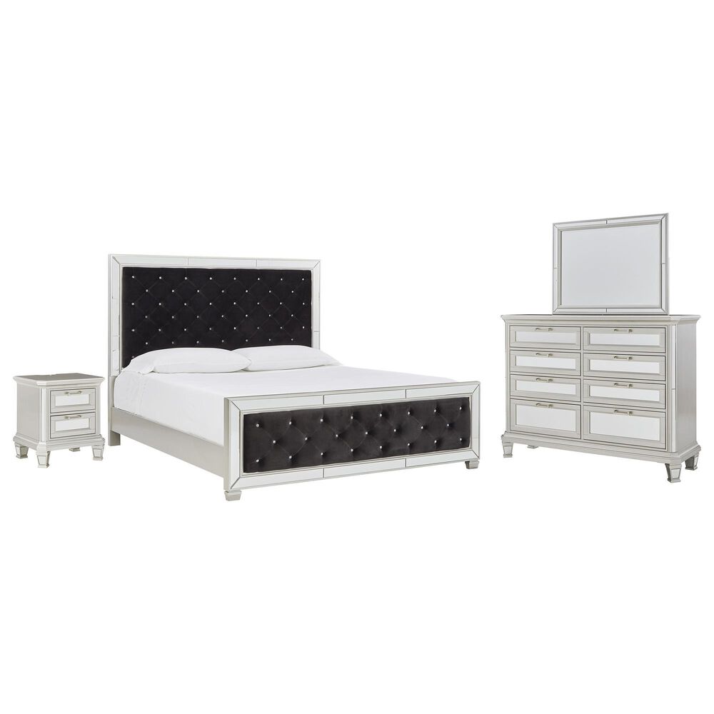 Signature Design by Ashley Lindenfield 4 Piece Queen Bedroom Set in Silver, , large