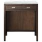 James Martin Vanities Addison 30" Makeup Counter in Mid Century Acacia with 3 cm Arctic Fall Solid Surface Top, , large