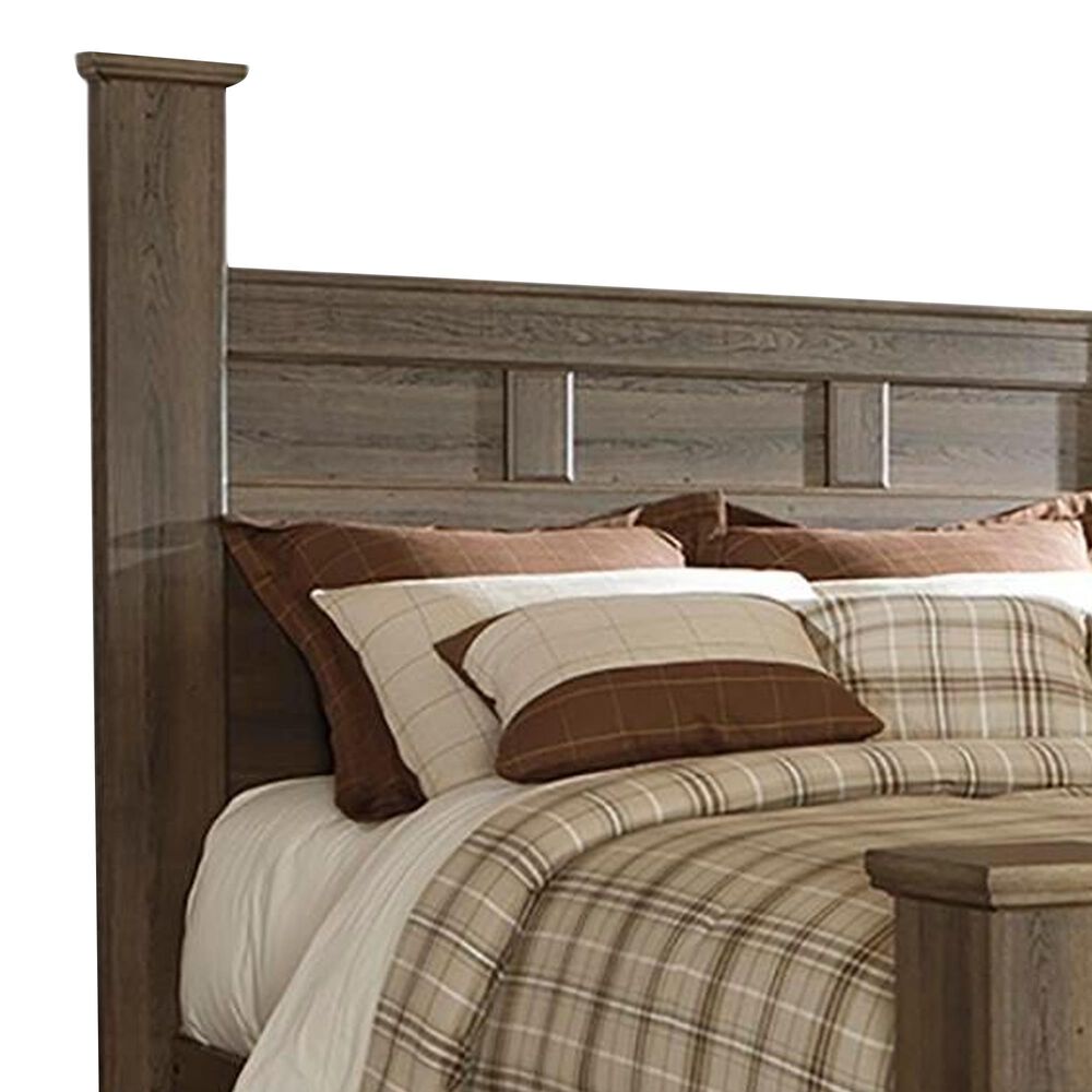Ashley Juararo Queen Poster Bed in Dark Brown, , large