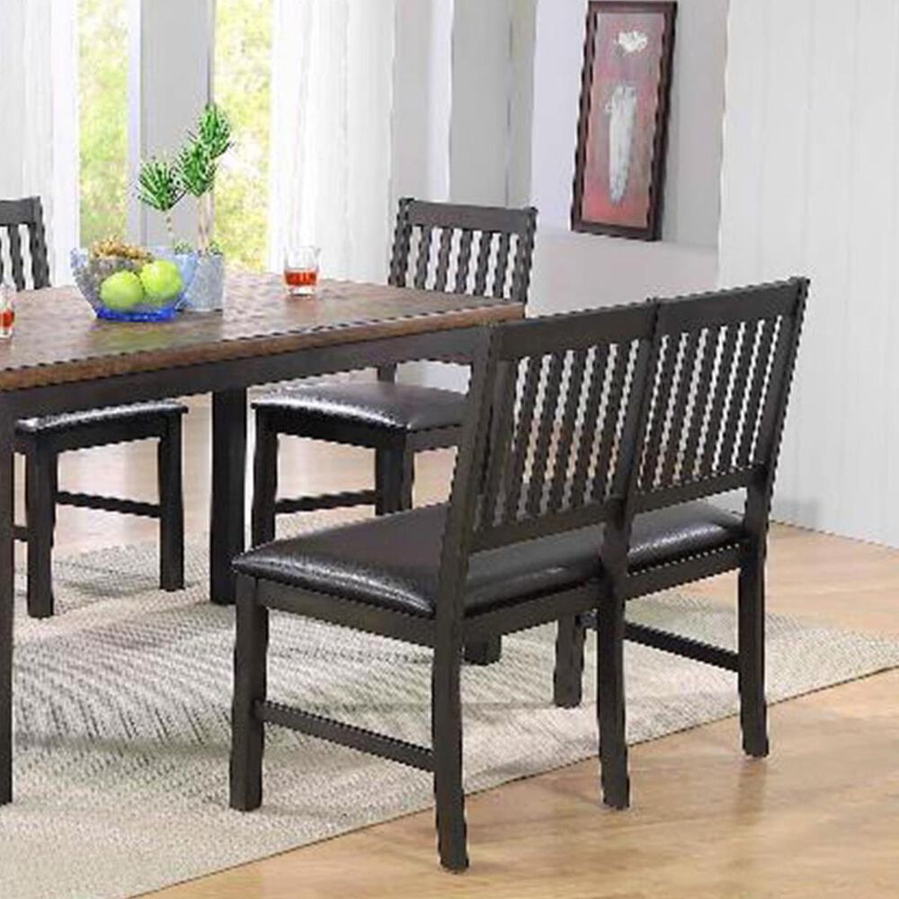 Radius Ashford Dining Bench with Brown Cushion in Black, , large