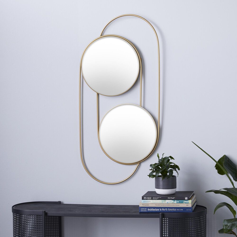 Maple and Jade 20&quot; x 43&quot; Wall Mirror in Matte Gold, , large