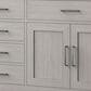 Lexora Home Abbey 84" Double Bathroom Vanity in White Oak with 2 cm White Carrara Marble Top and Rectangular Sinks, , large