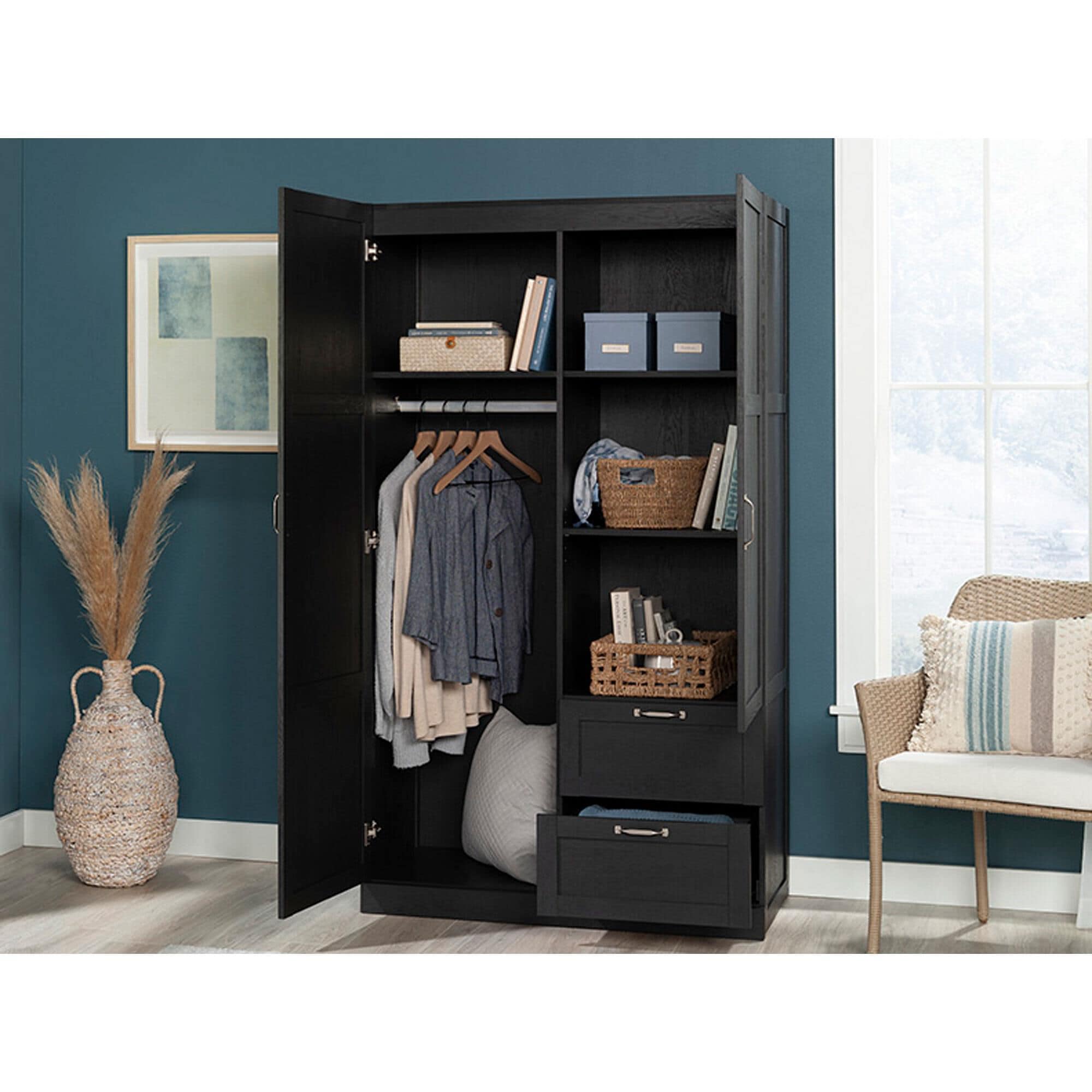Sauder Select Wardrobe in Raven Oak