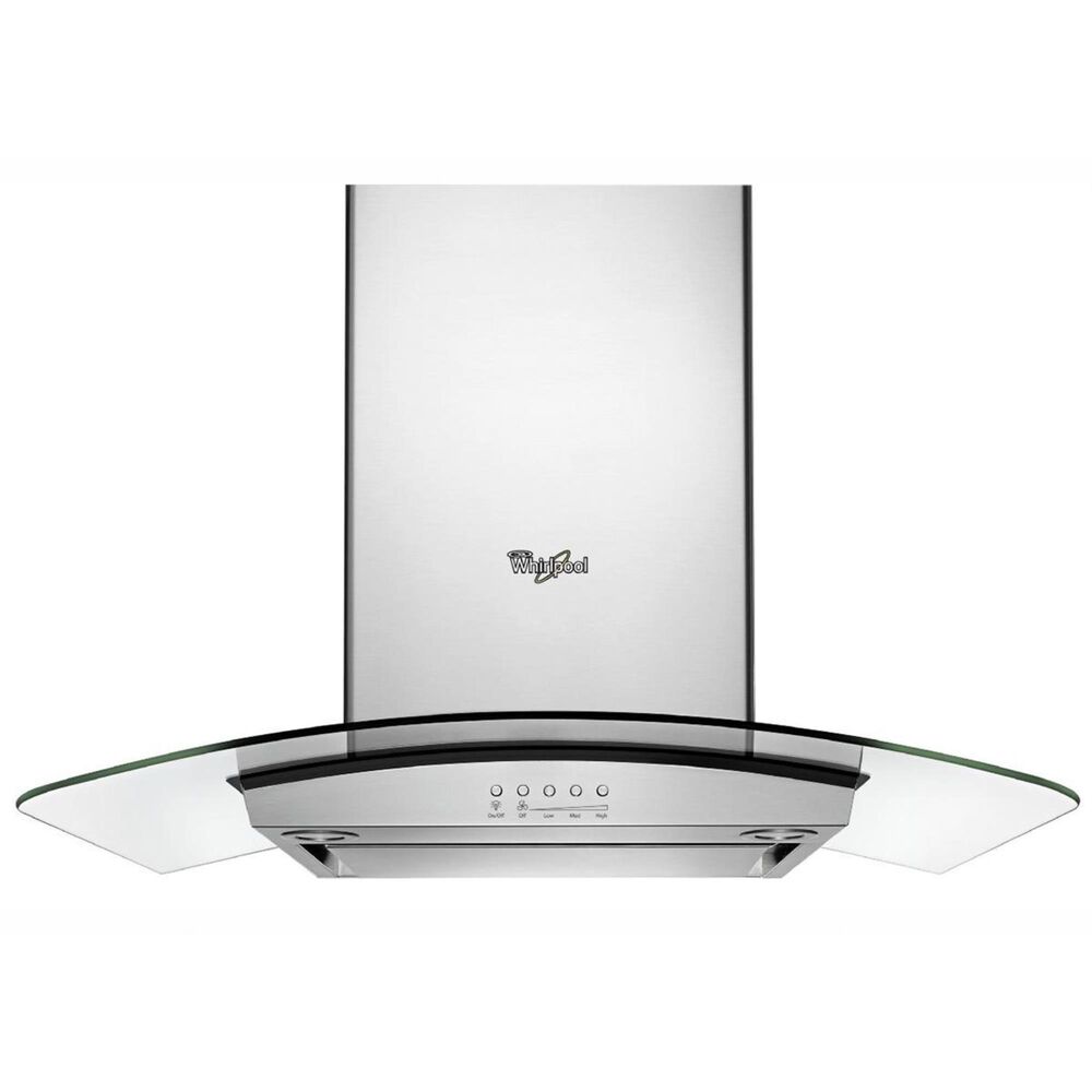 Whirlpool 36&quot; Glass Island Kitchen Hood with Glass Edge LED Lighting, , large
