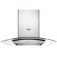 Whirlpool 36" Glass Island Kitchen Hood with Glass Edge LED Lighting, , large