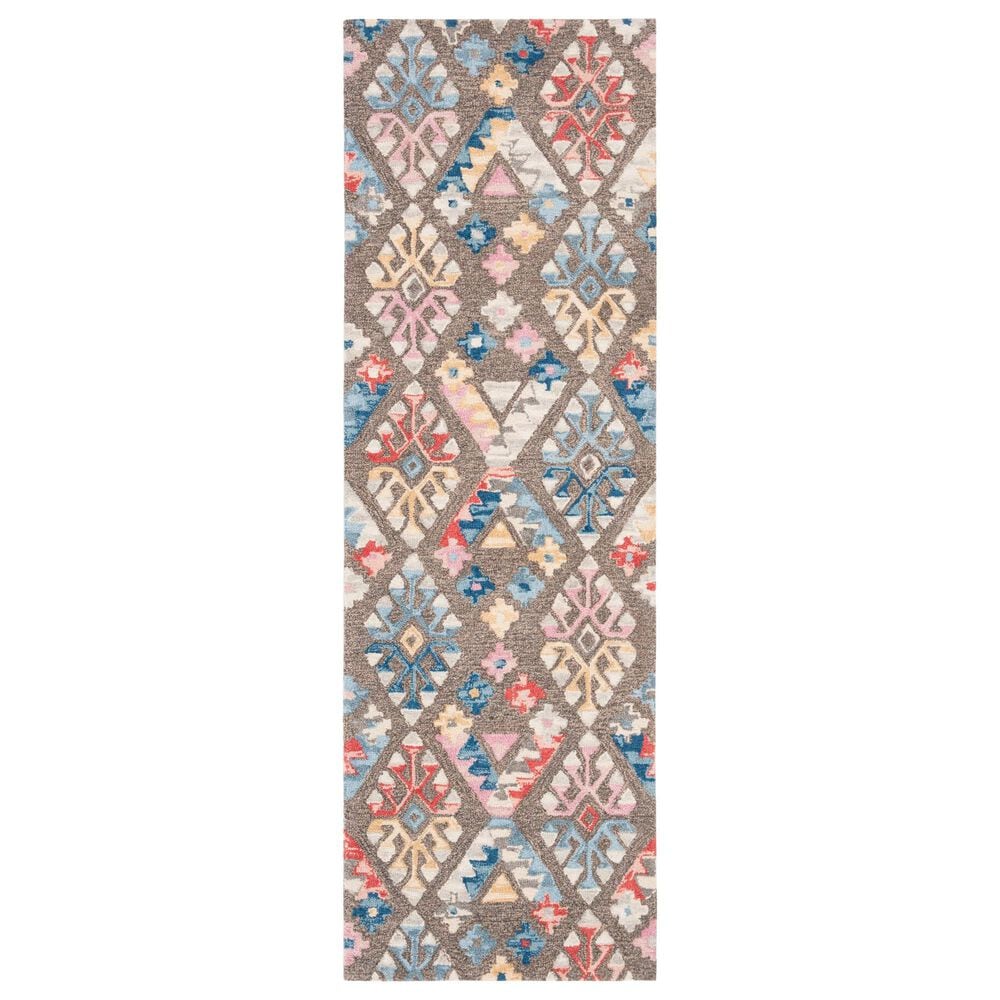 Safavieh Micro-Loop MLP351F 2"3" x 7" Gray and Blue Runner, , large