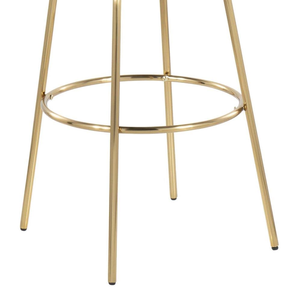 LumiSource Claire Swivel Barstool with Green Velvet Upholstery in Gold (Set of 2), , large