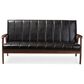 Baxton Studio Nikko Stationary Sofa in Black, , large