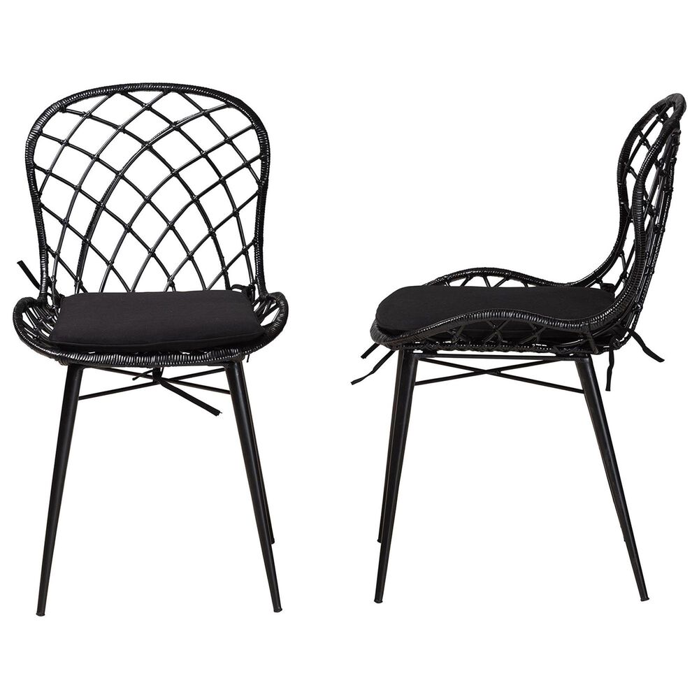 Baxton Studio Sabelle Side Chair in Black (Set of 2), , large