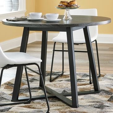 Ashley Centiar Round Dining Table in Black and Dark Charcoal, , large