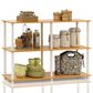 HOMLUX Turn-N-Tube 3-Tier Double Size Storage Display Rack in Beech and White, , large