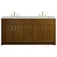 James Martin Bellshire 72" Double Bathroom Vanity in Honey Oak with 3 cm Ethereal Noctis Silestone Top and Rectangular Sinks, , large