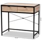 Baxton Studio Grayer 2-Drawer Desk in Natural Brown and Black, , large