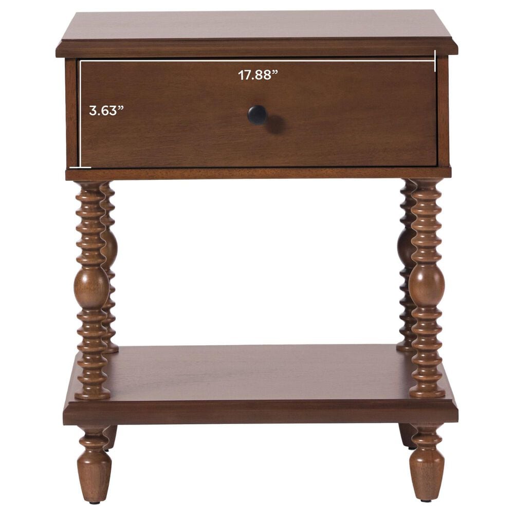 Walker Edison Vivienne 1-Drawer Nightstand in White, , large