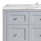 James Martin Vanities Breckenridge 48" Single Bathroom Vanity in Serenity Blue with 3 cm Carrara White Marble Top and Rectangular Sink, , large