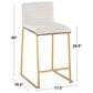 Lumisource Mason 25" Counter Stool with Green Fabric Cushion in Gold and Walnut (Set of 2), , large