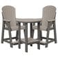 Amish Country Classic Balcony 3-Piece Patio Round Dining Set in Light Gray and Charcoal, , large