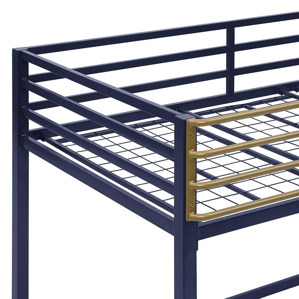 Furniture of America Haven Twin Loft Bed in Blue and Gold, , large