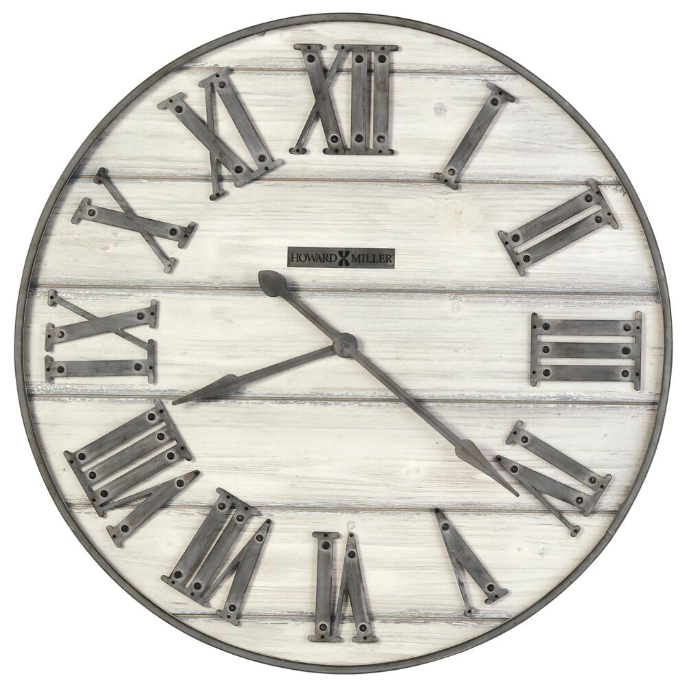 Howard Miller West Grove Oversized Wall Clock in Aged Gray and White Washed, , large