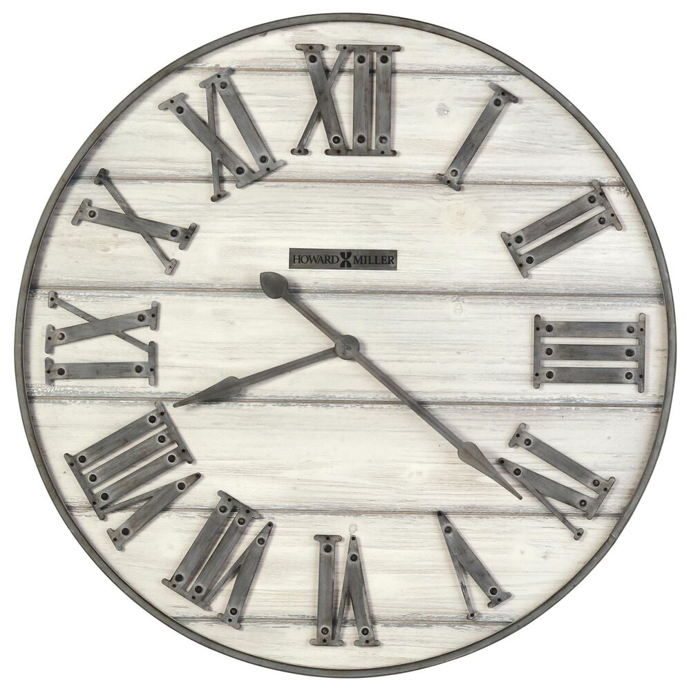 Howard Miller West Grove Oversized Wall Clock in Aged Gray and White Washed, , large