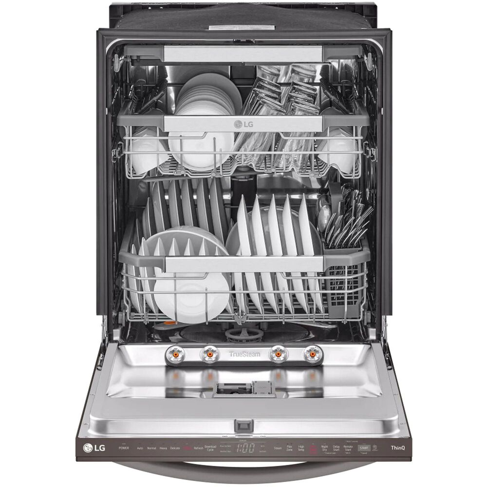 LG 24&quot; Top Control Smart Dishwasher with TrueSteam and QuadWash Pro in Black Stainless Steel, , large