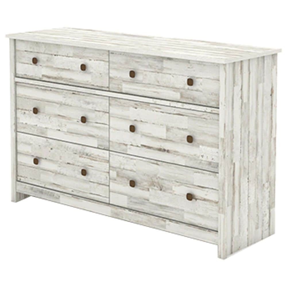 Sauder River Ranch 6-Drawer Dresser in White Plank, , large