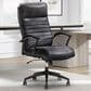 Simeon Collection Leather Desk Chair in Smooth Black, , large