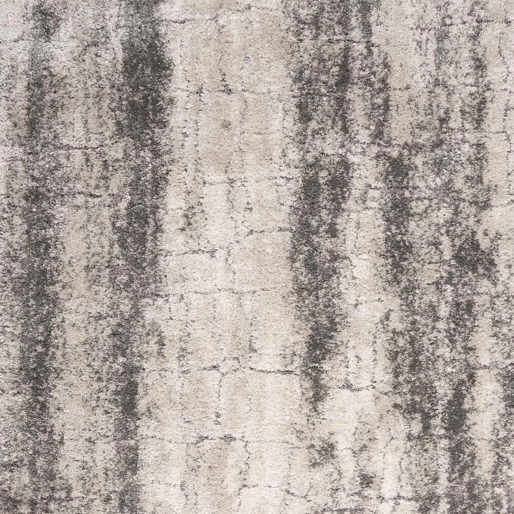 Nourison Dreamy Shag 5&#39;3&quot; x 7&#39;3&quot; Ivory and Charcoal Area Rug, , large