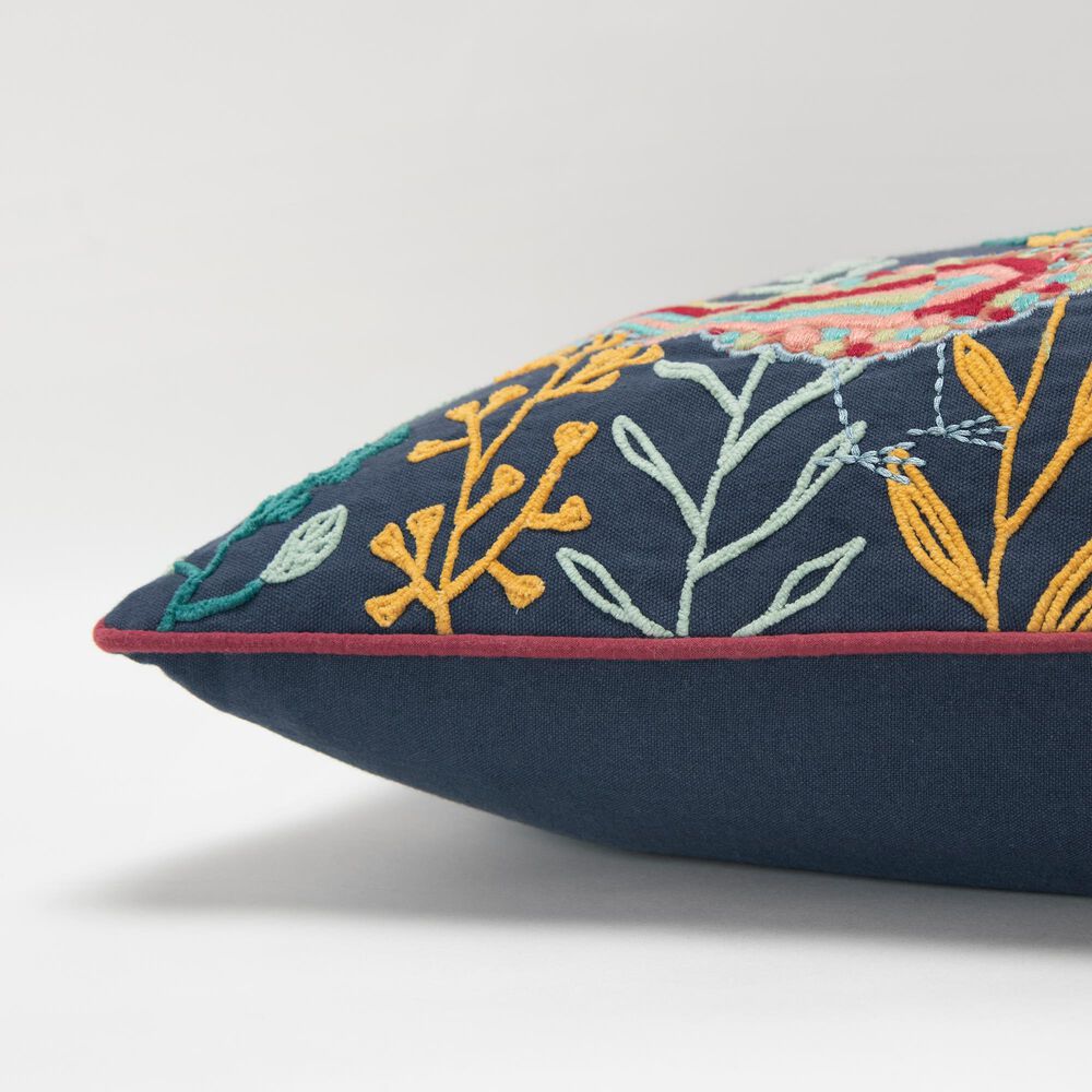 Rizzy Home Floral 14&quot; x 26&quot; Pillow in Black, , large