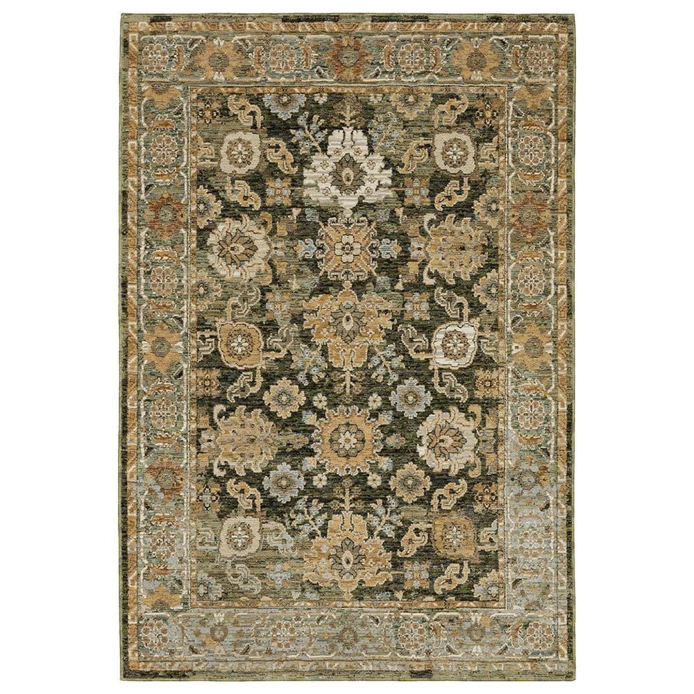 Oriental Weavers Andorra 6"7" x 9"6" Green and Gold Area Rug, , large