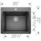 Blanco Liven 25" Dual Mount Laundry Sink in Anthracite, , large