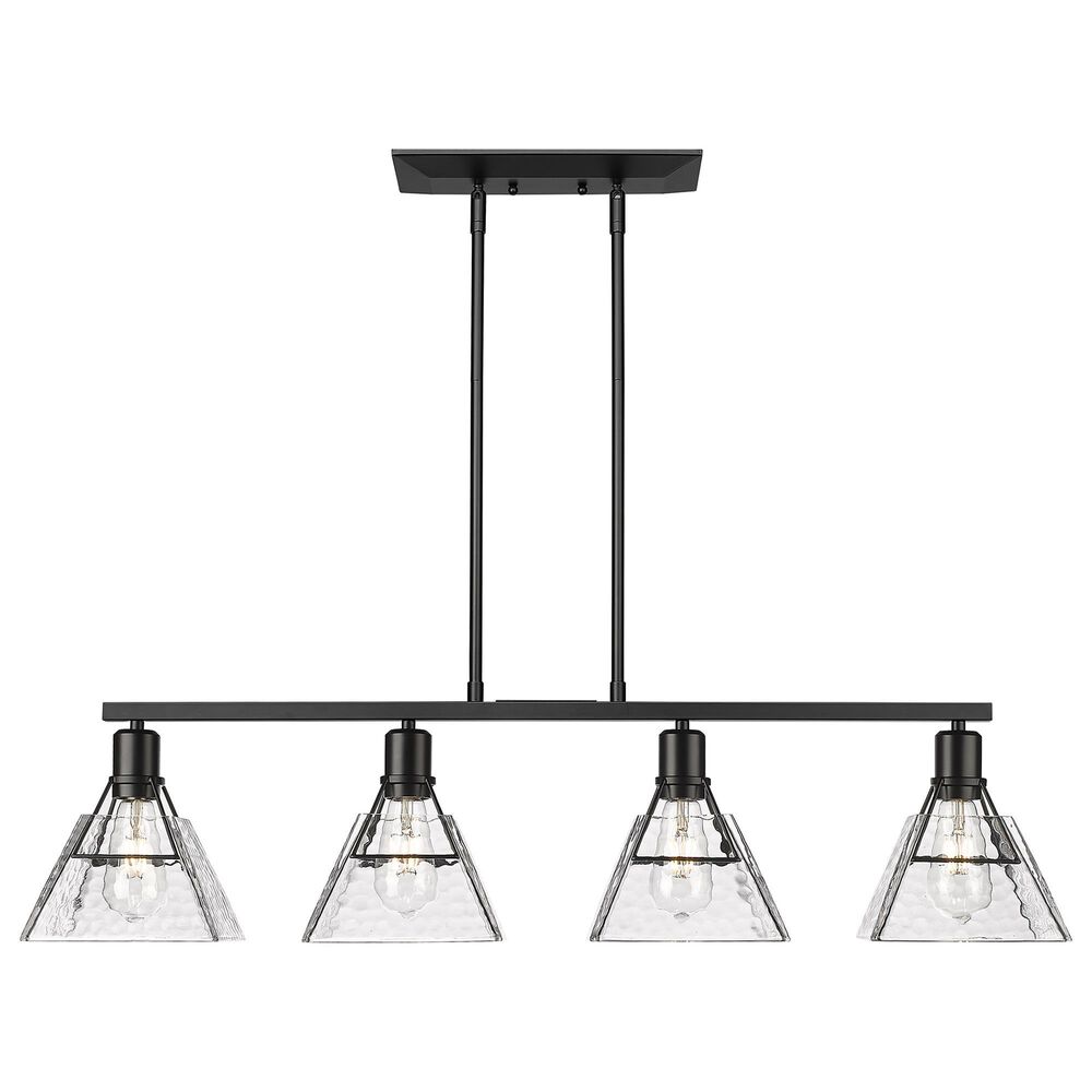 Golden Lighting Kepler 4-Light Pendant with Water Glass Shade in Matte Black, , large