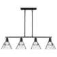 Golden Lighting Kepler 4-Light Pendant with Water Glass Shade in Matte Black, , large