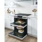 Cafe 30" Slide-In Gas Double Oven with Convection Range in Matte White with Brushed Bronze Handle, , large