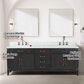 Lexora Home Laurel 84" Double Bathroom Vanity in Black Oak with White Carrara Marble Top and Rectangular Sinks, , large