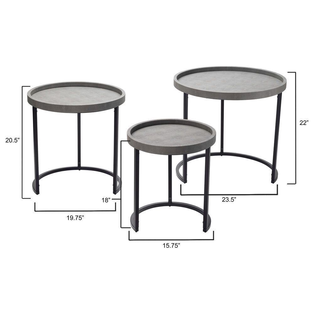 Splendor Living Maddox Nesting Table in Grey and Black &#40;Set of 3&#41;, , large