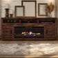 Legends Home Sausalito 78" Fireplace Console with Fireplace Insert in Whiskey, , large