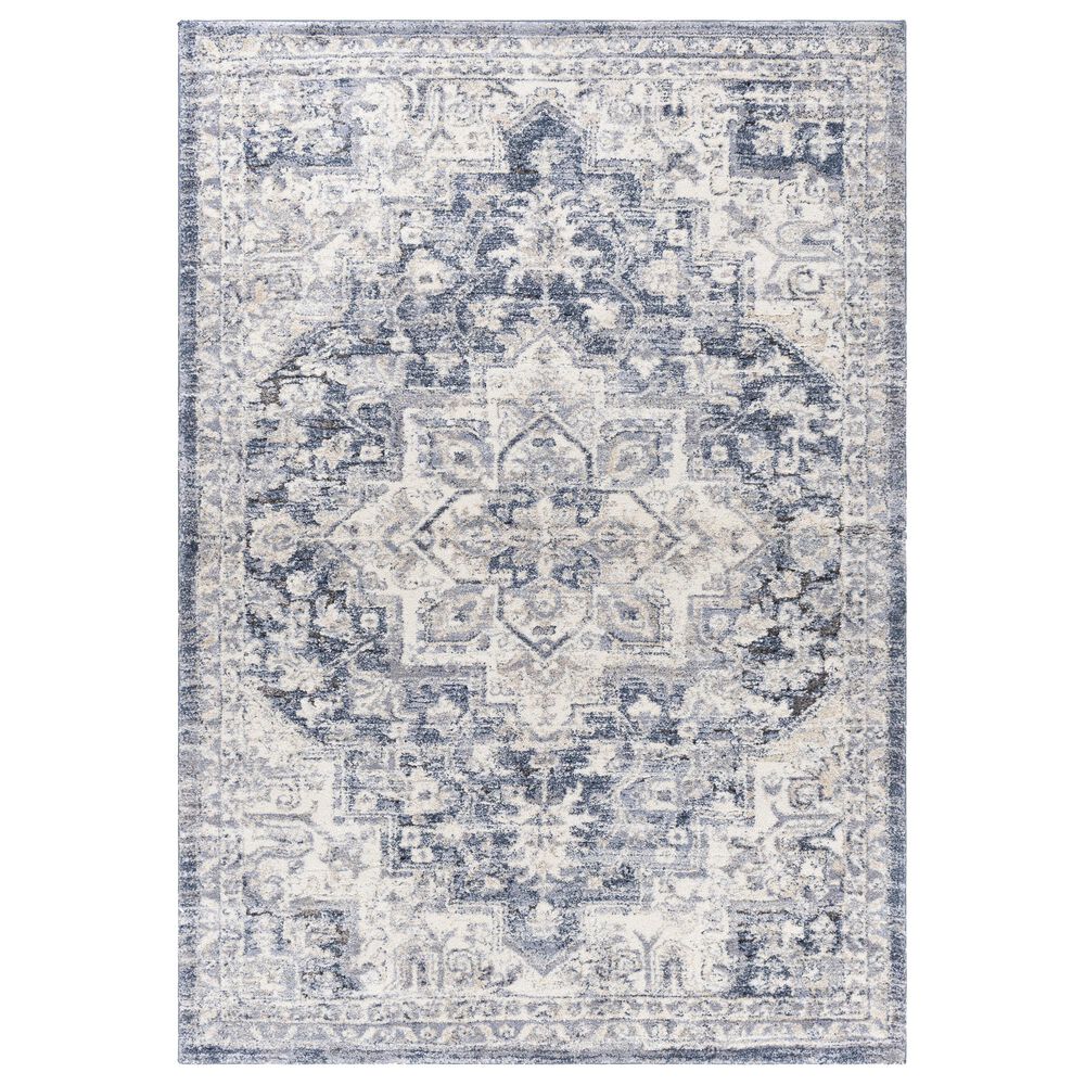Surya Tuscany Traditional 9" x 12"1" Blue, Beige and Gray Area Rug, , large