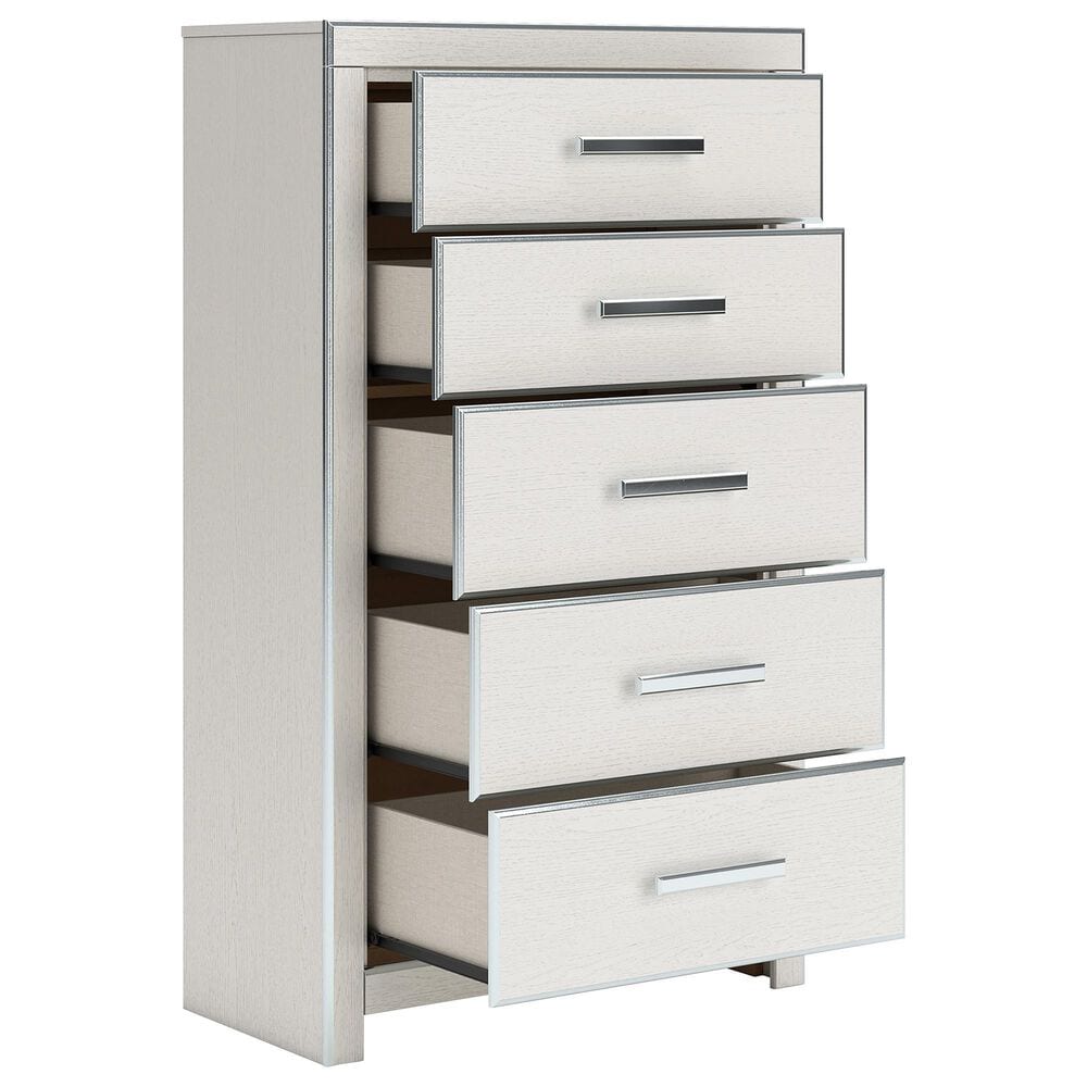 Ashley Zuraleus 6-Drawer Chest in Matte White and Chrome, , large