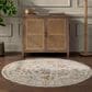 Surya Reina Light Gray, Cream, Denim, Rust, Mustard, Olive and Tan 7"10" Round Area Rug, , large