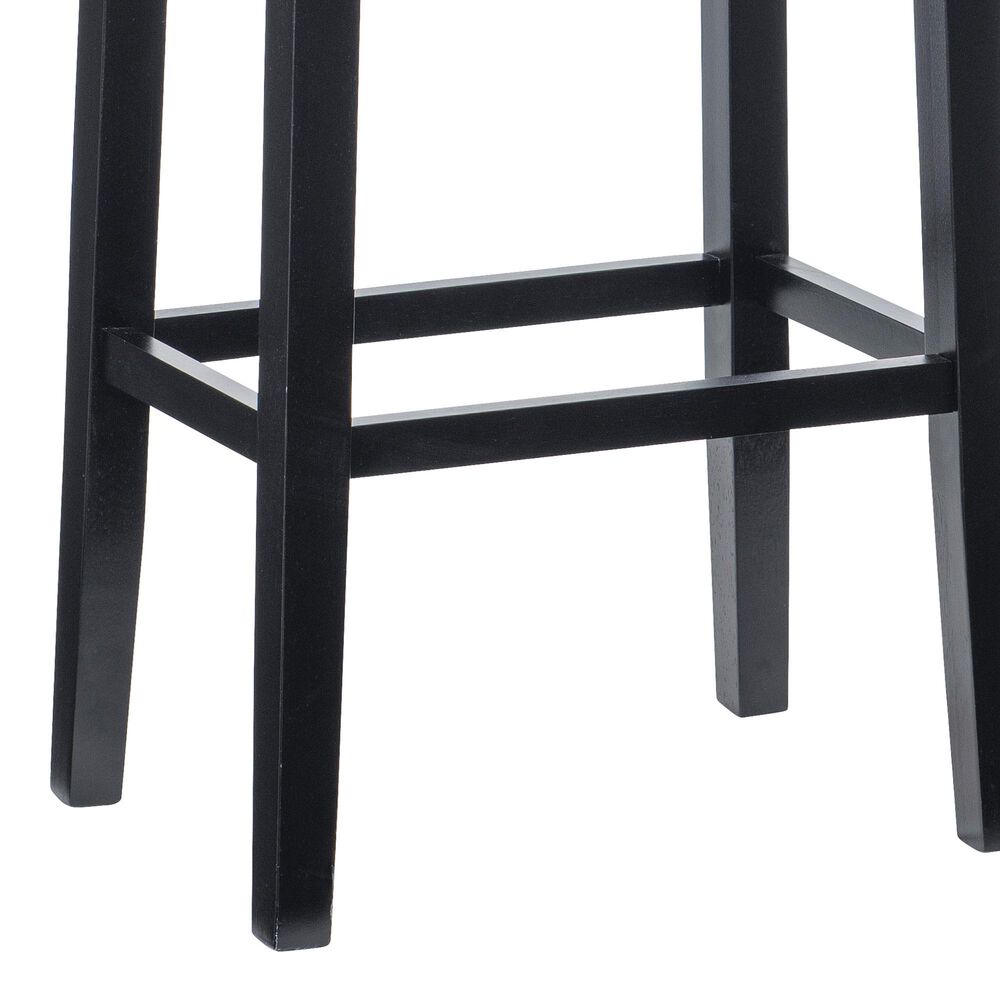 Linon Home Decor Claridge Bar Stool with White Cushion in Black, , large