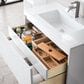 James Martin Mantova 35.4" Single Bathroom Vanity in Glossy White and Matte Black with 2 cm Glossy White Solid Surface Top and Rectangular Sink, , large