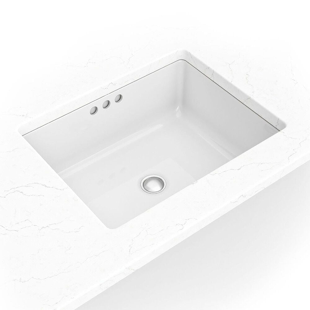 MS International Undermount Bathroom Vanity Sink in White, , large